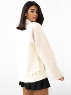 Giacca Stile Alpaca in Misto Lana e Angora con Colletto Zip