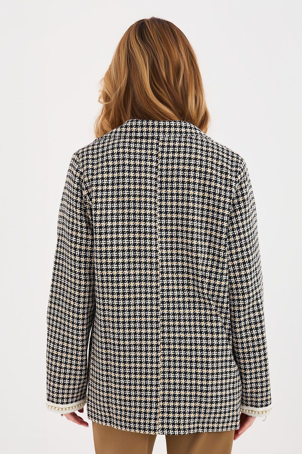 Giacca tweed in cotone di alta qualità con doppio petto