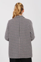 Giacca tweed in cotone di alta qualità con doppio petto