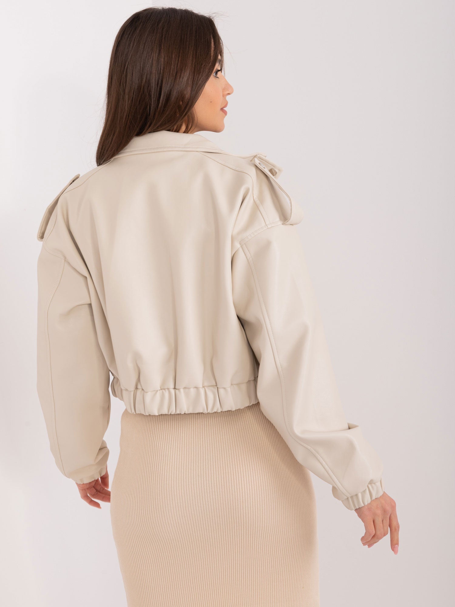 Giacca Utility in Ecopelle con Mostrine - Modello