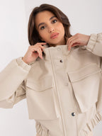 Giacca Utility in Ecopelle con Mostrine - Modello