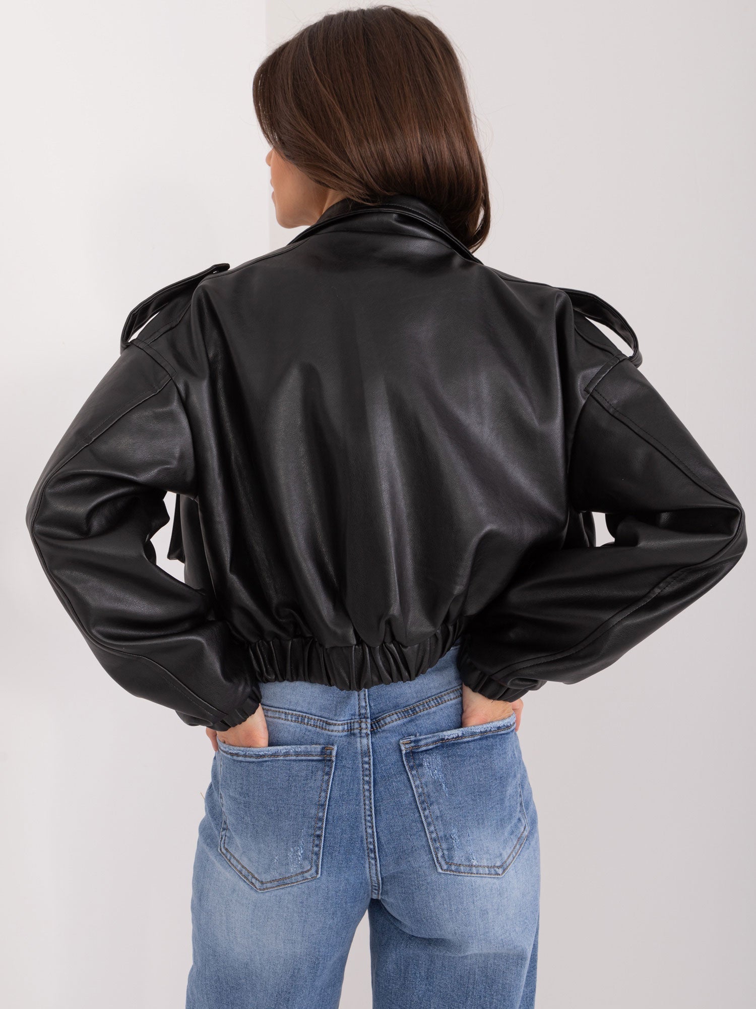 Giacca Utility in Ecopelle con Mostrine - Modello