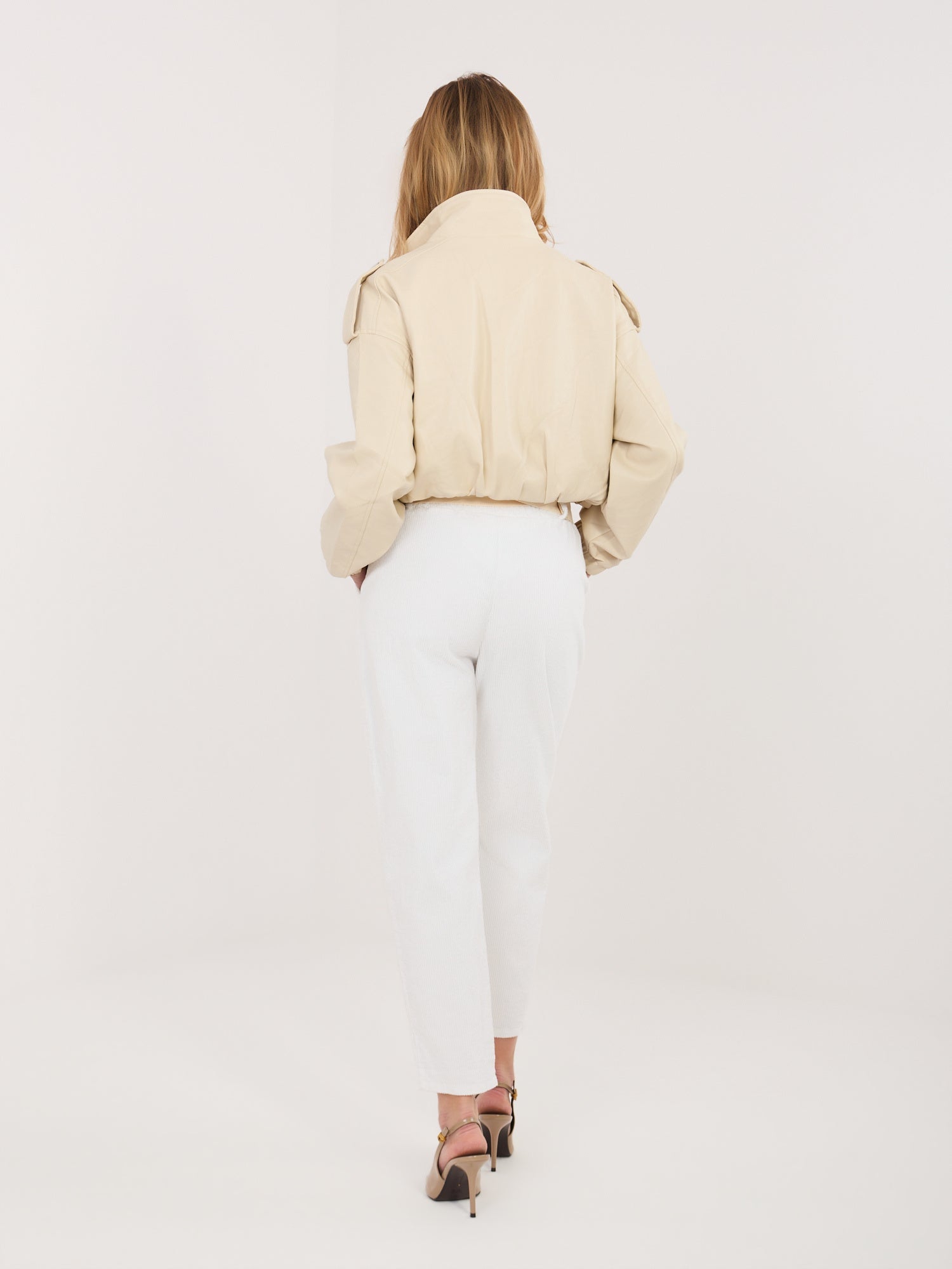 Giacca Utility in Ecopelle con Mostrine - Modello