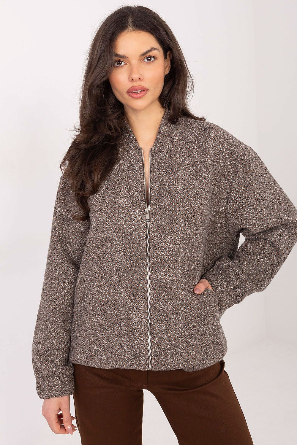 Beige / S/M Giubbino bomber in misto lana - 222859