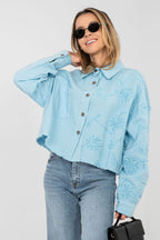 azzurro 2 / Universale Giubbino in denim di cotone alta