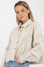 Beige / Universale Giubbino in denim di cotone alta qualità