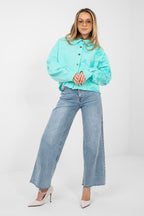 Azzurro / Universale Giubbino in denim di cotone alta