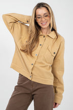 Giubbino in denim di cotone elasticizzato - 223815