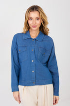 azzurro 2 / Universale Giubbino in denim di cotone