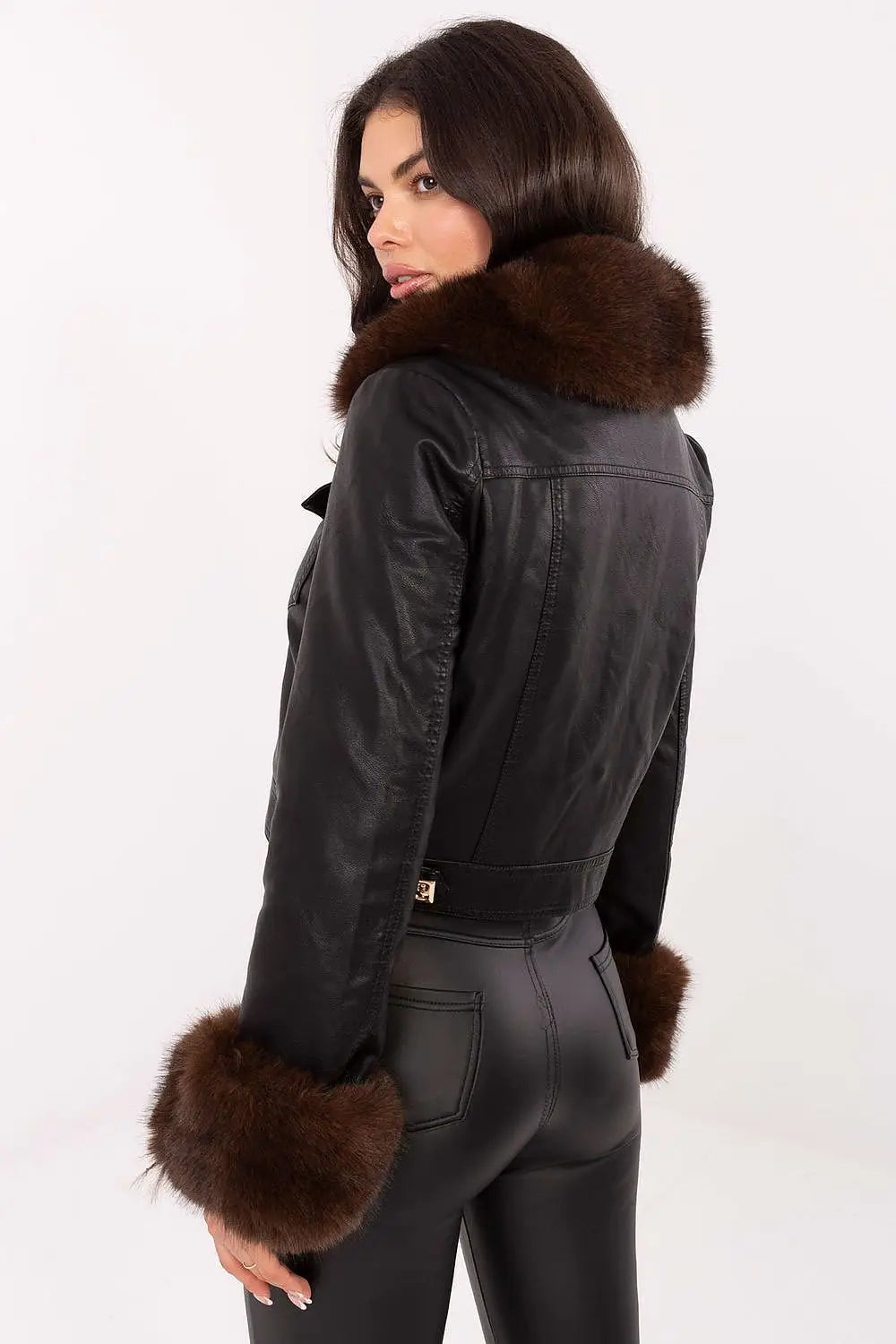 Giubbino in ecopelle con ecopelliccia - 220636