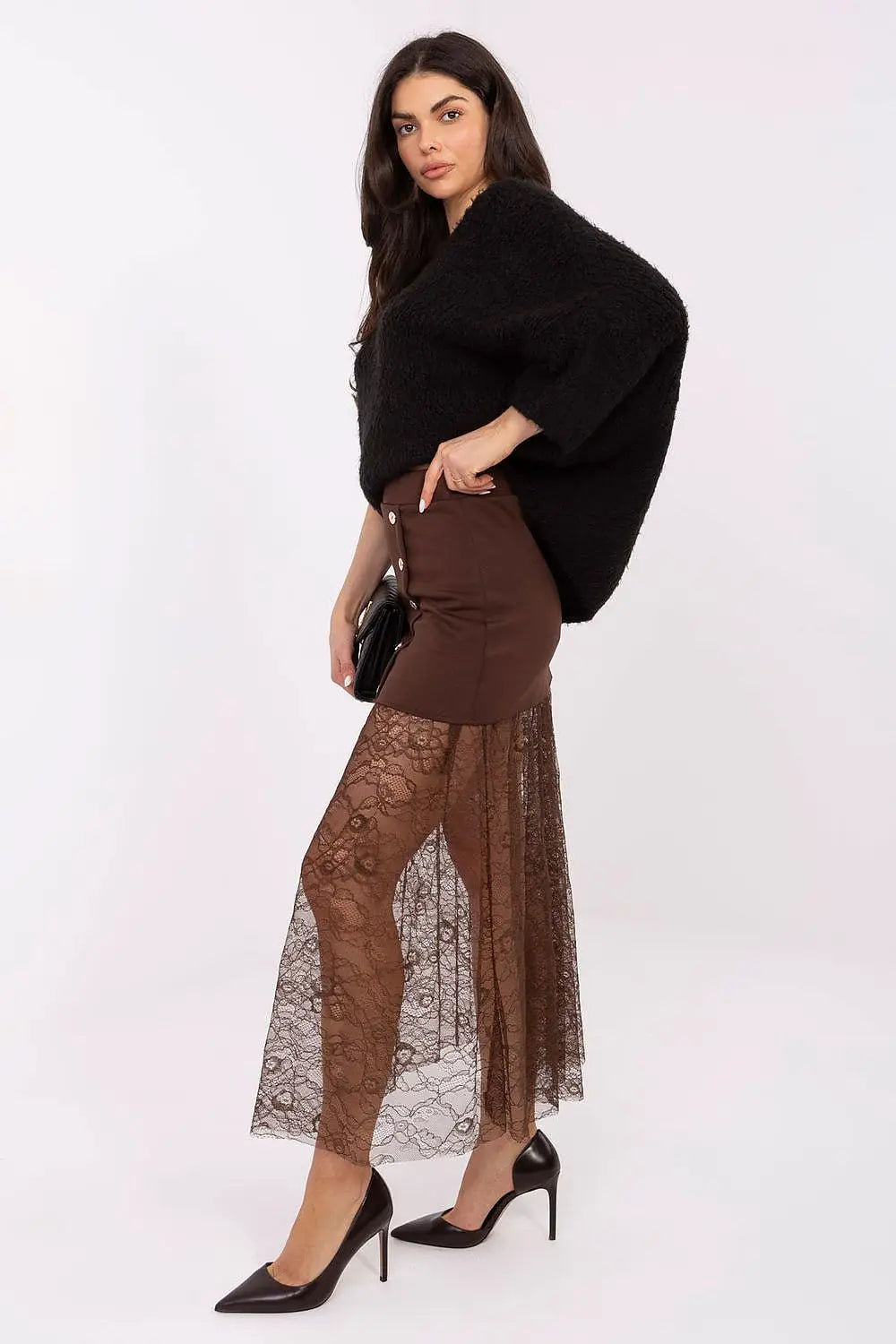 Gonna con inserto in trasparente - 221591