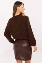 Gonna corta in ecopelle con pizzo - 219354