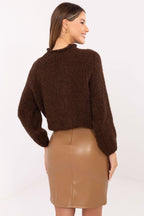 Gonna corta in ecopelle con pizzo - 219354
