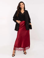 Gonna lunga in raso con pizzo - 220435