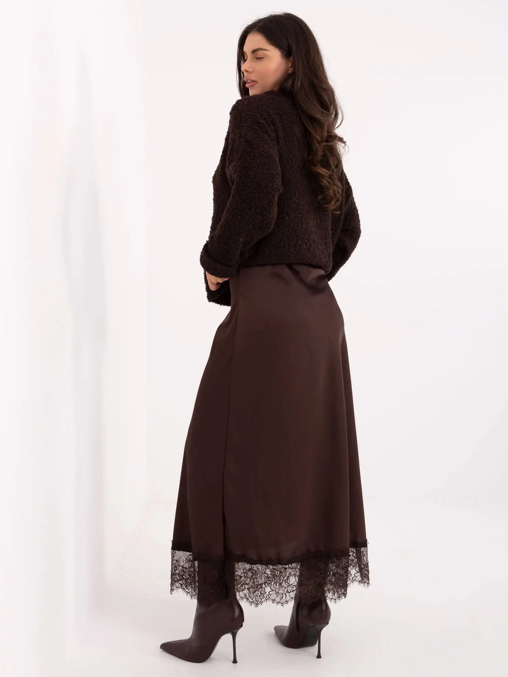 Gonna lunga in raso con pizzo - 220435