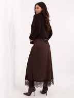 Gonna lunga in raso con pizzo - 220435