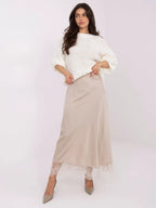 Gonna lunga in raso con pizzo - 220435