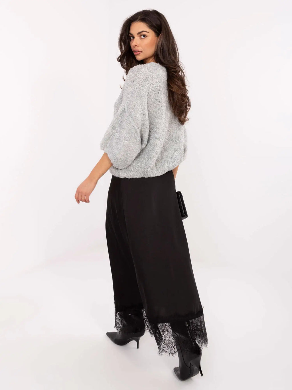 Gonna lunga in raso con pizzo - 220435