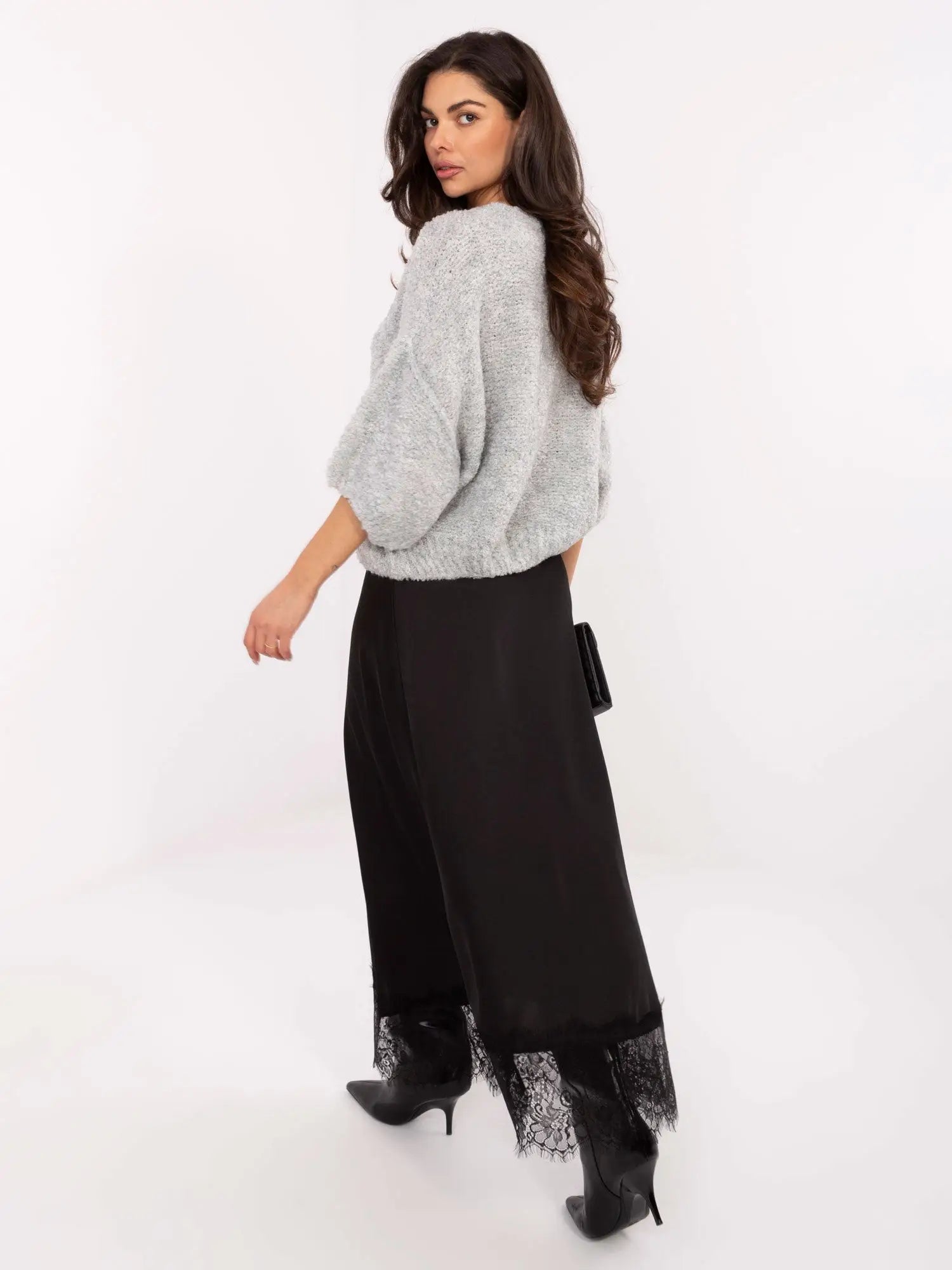 Gonna lunga in raso con pizzo - 220435