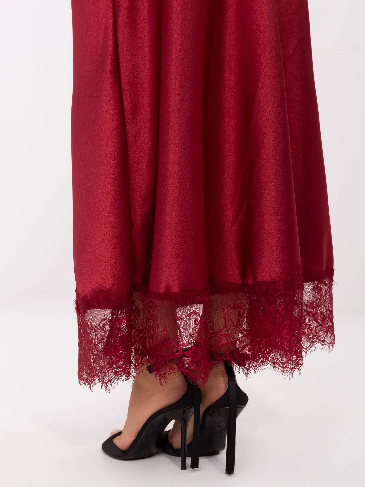 Gonna lunga in raso con pizzo - 220435