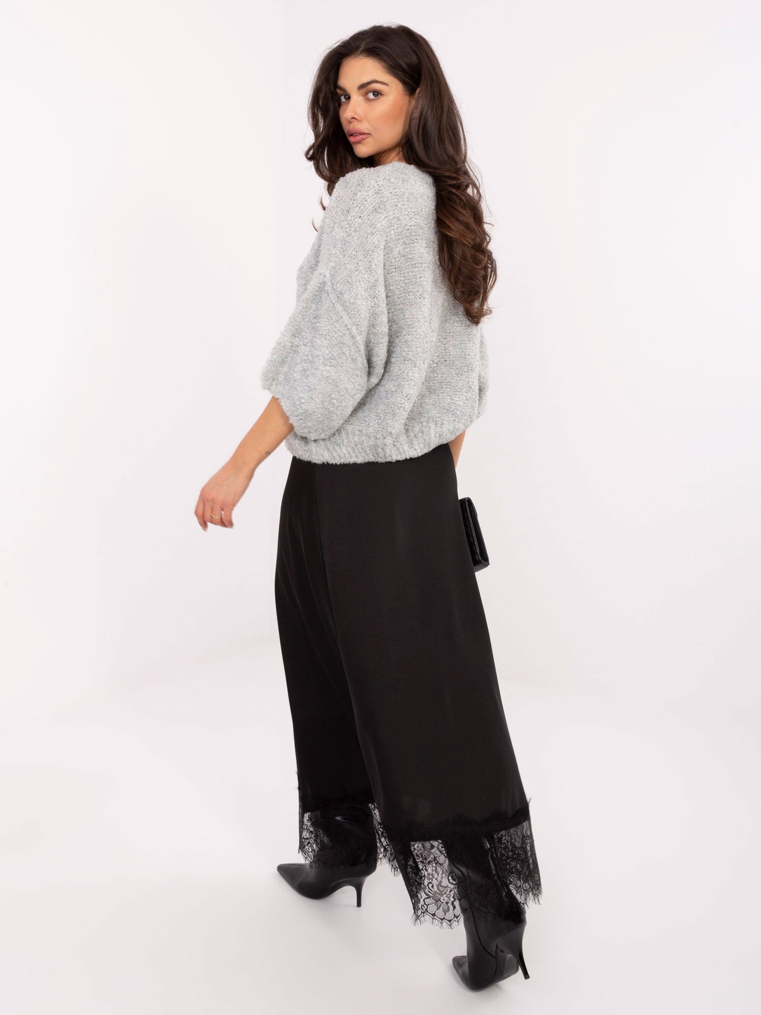 Gonna lunga in raso con pizzo - 220435