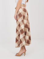 Gonna Maxi a Ruota con Fantasia Quadri e Cintura (Federica)