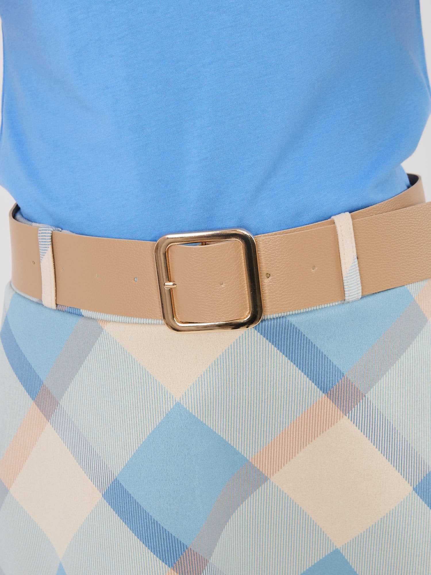 Gonna Maxi a Ruota con Fantasia Quadri e Cintura (Federica)