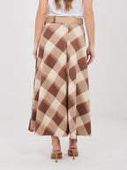 Gonna Maxi a Ruota con Fantasia Quadri e Cintura (Federica)