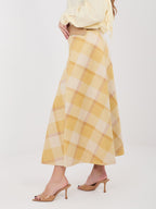 Gonna Maxi a Ruota con Fantasia Quadri e Cintura (Federica)