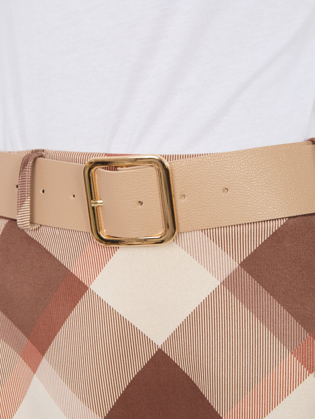 Gonna Maxi a Ruota con Fantasia Quadri e Cintura (Federica)