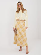 Gonna Maxi a Ruota con Fantasia Quadri e Cintura (Federica)