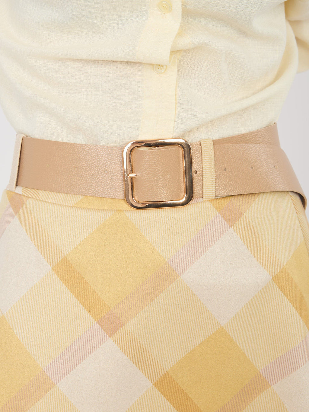 Gonna Maxi a Ruota con Fantasia Quadri e Cintura (Federica)