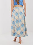 Gonna Maxi a Ruota con Fantasia Quadri e Cintura (Federica)