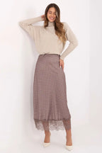 Gonna midi elegante con motivo a pois - 219866