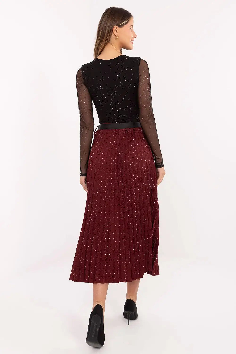 Gonna midi plissettata in viscosa elasticizzata - 219870