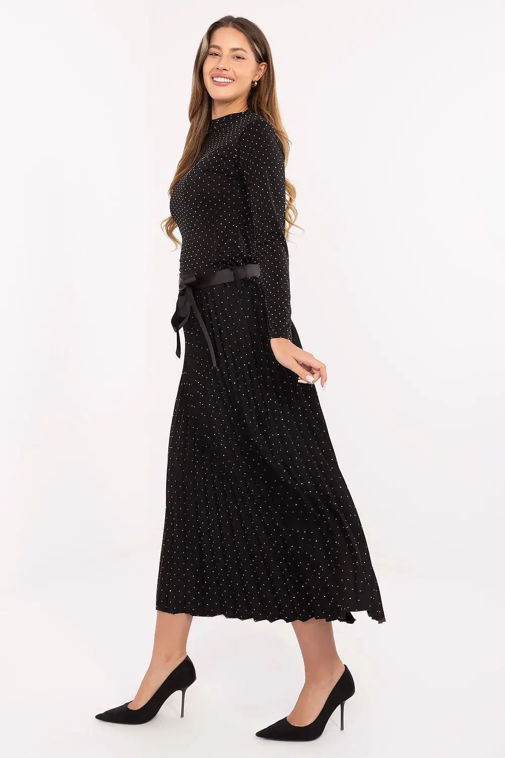 Gonna midi plissettata in viscosa elasticizzata - 219870