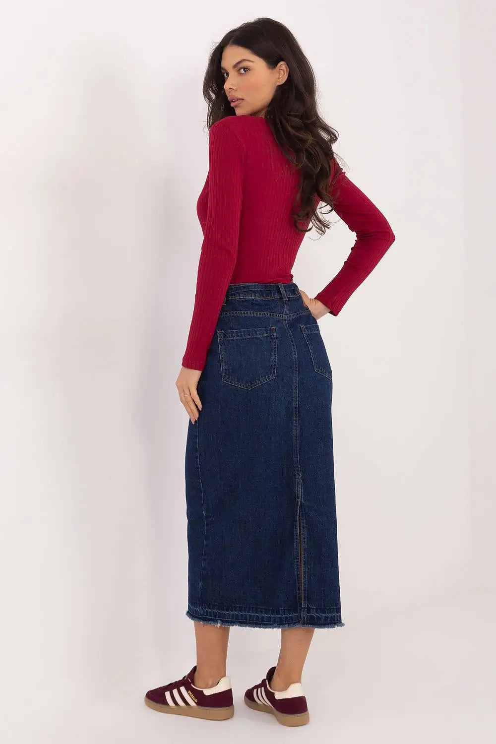 Gonna in denim con spacco posteriore - 222550