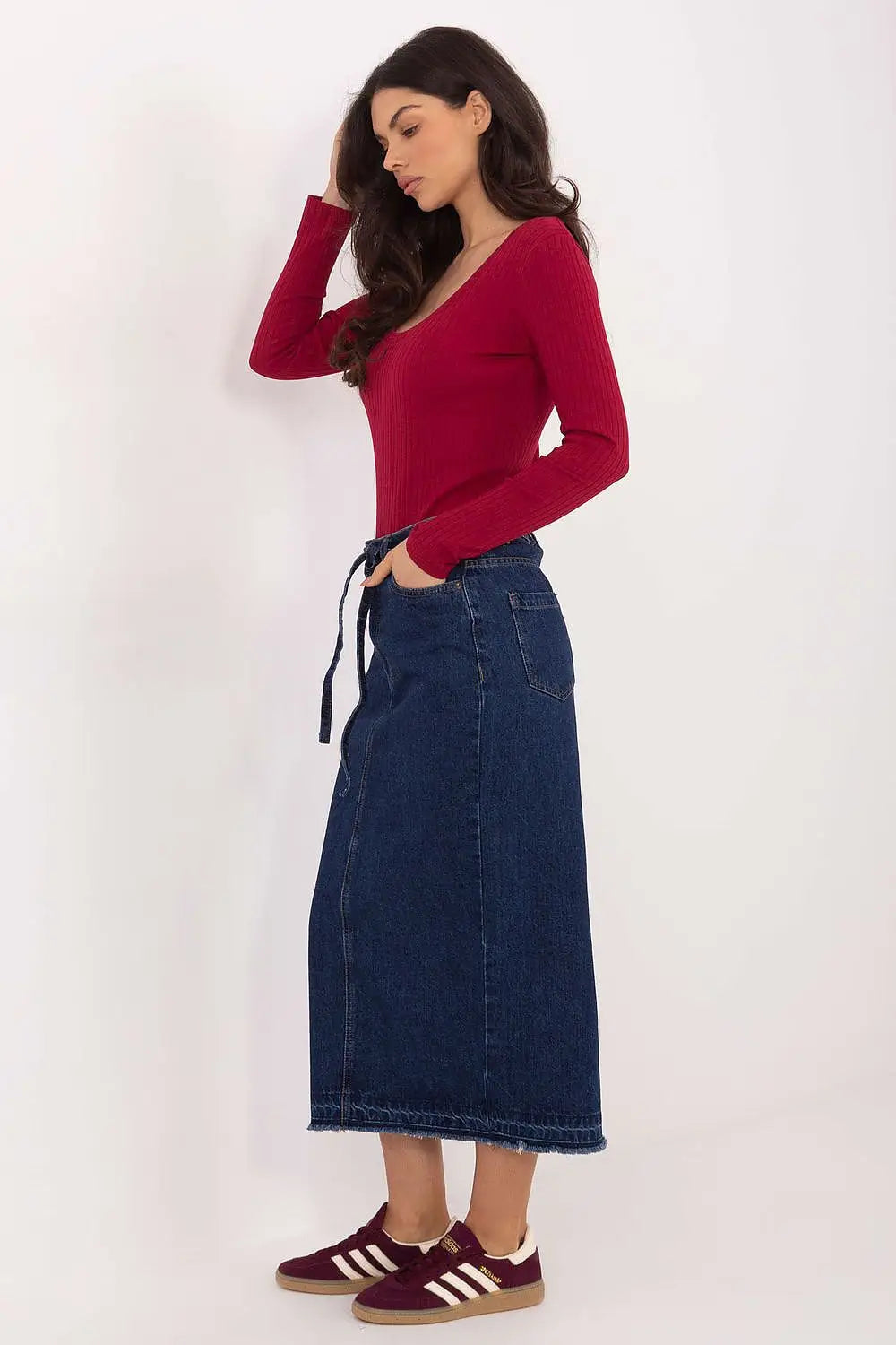 Gonna in denim con spacco posteriore - 222550