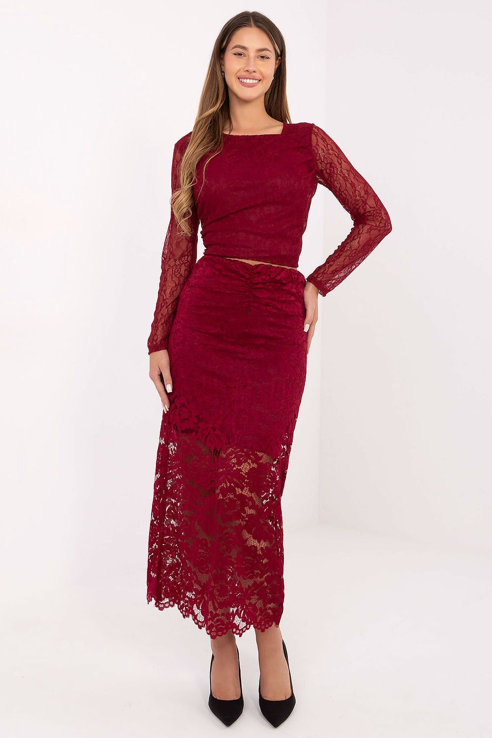Rosso / Universale Gonna in pizzo - 220324