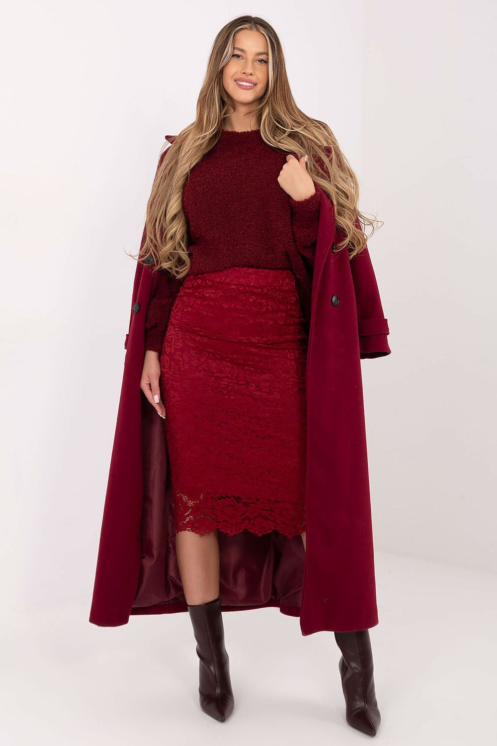 Rosso / Universale Gonna in pizzo midi - 221997