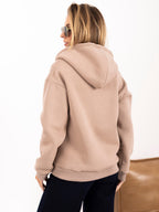 Iris - Felpa Casual Basic Felpata con Zip e Cappuccio