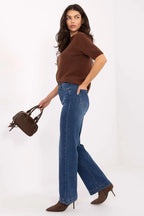 Jeans a gamba dritta in pregiato blend di cotone - 220621