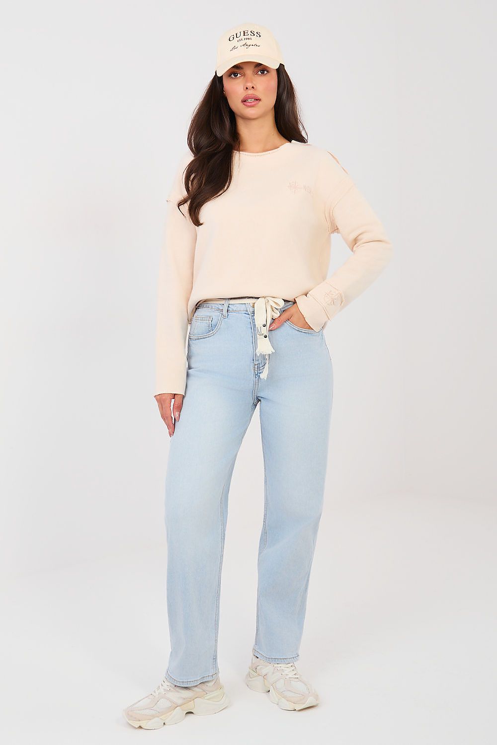 Jeans balloon fit donna con vita alta - DELIA - 224312