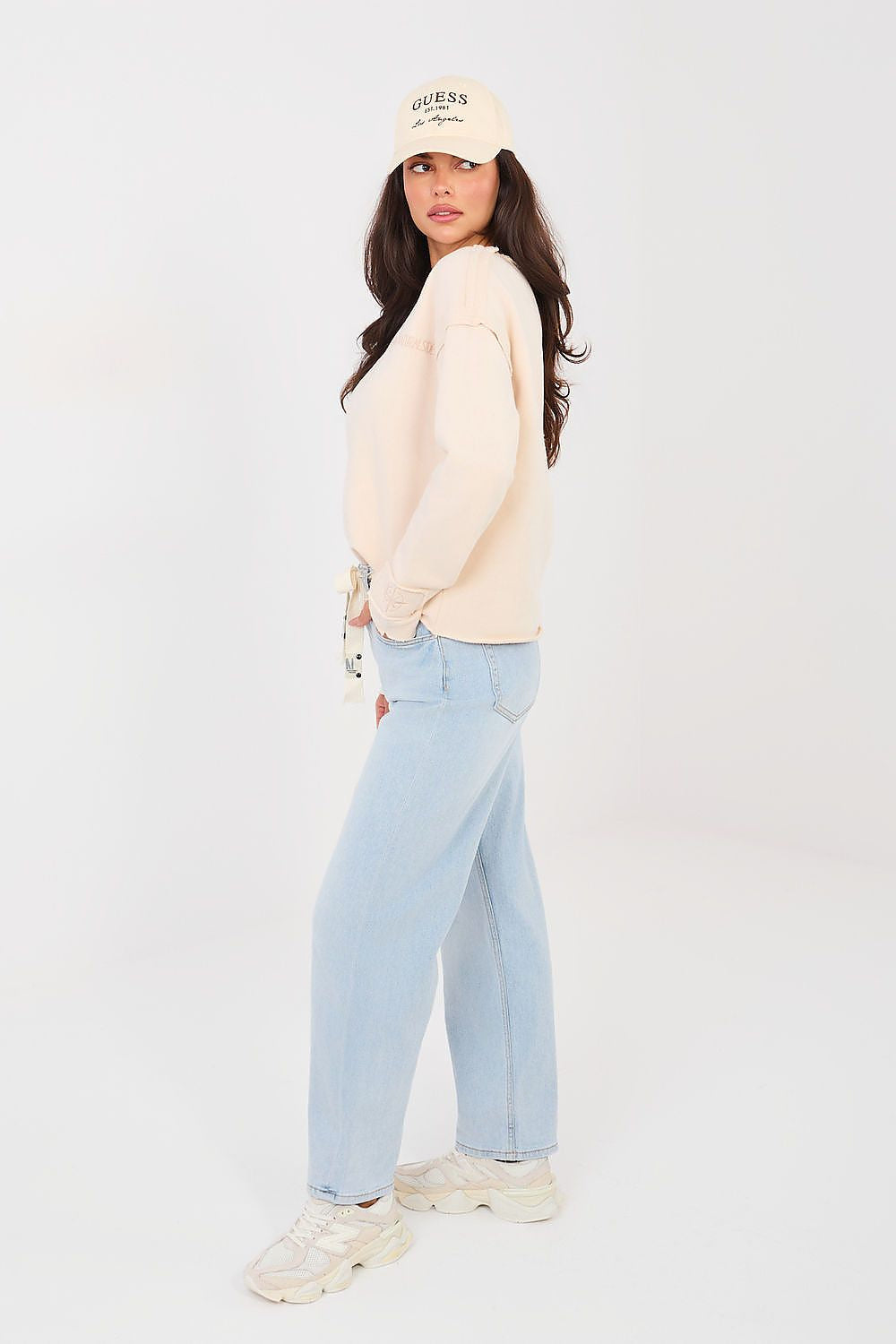 Jeans balloon fit donna con vita alta - DELIA - 224312
