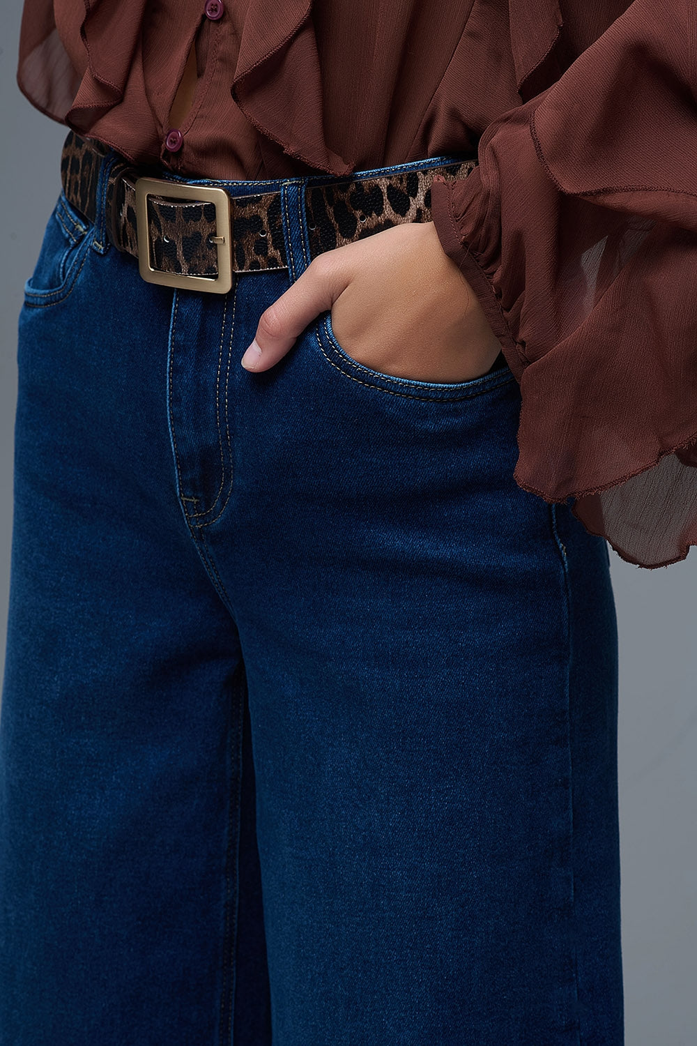 Jeans in Cotone elasticizzato a gamba larga