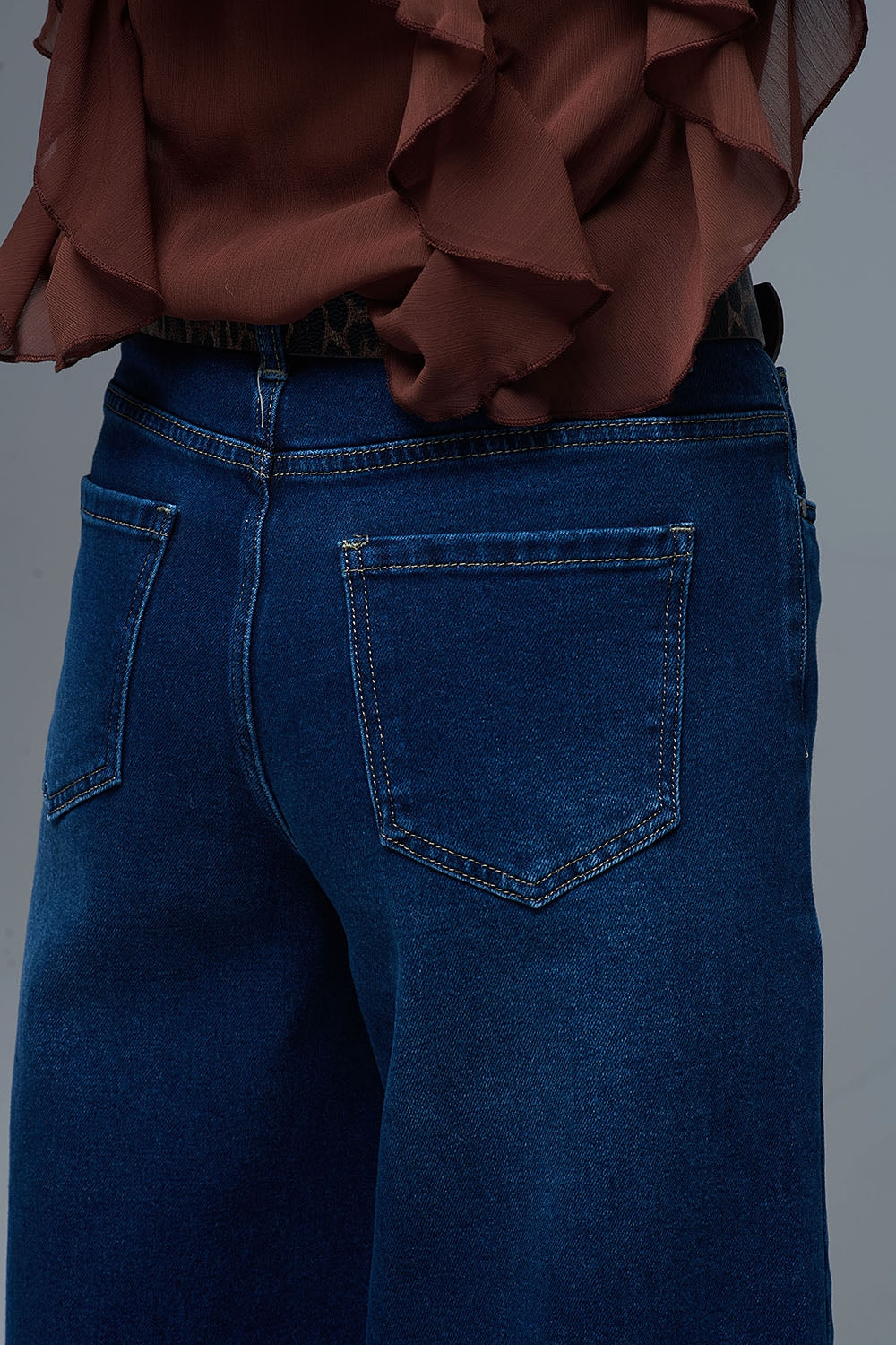 Jeans in Cotone elasticizzato a gamba larga