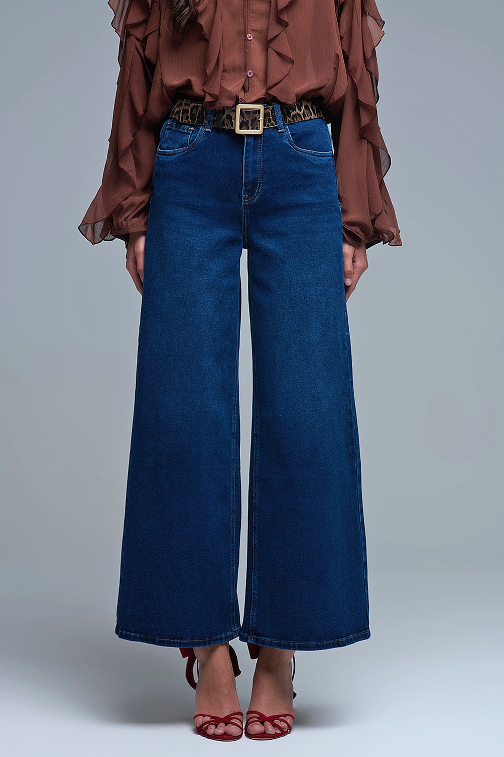 Jeans in Cotone elasticizzato a gamba larga