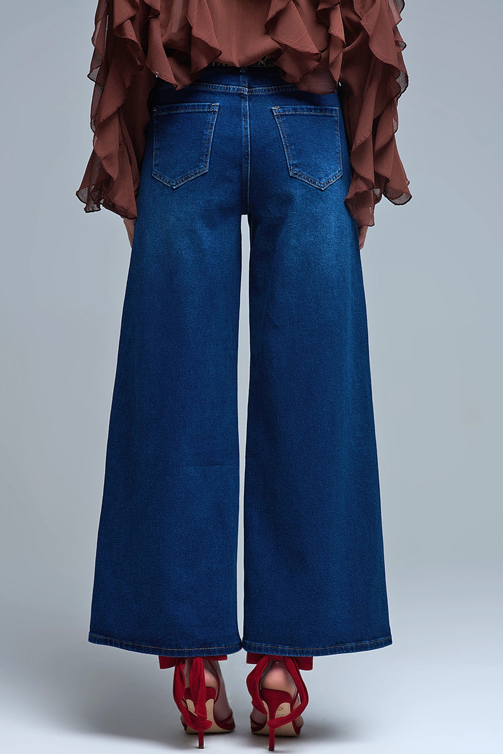 Jeans in Cotone elasticizzato a gamba larga