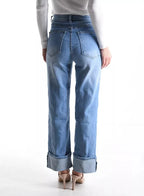 Jeans in Cotone elasticizzato con risvolto - AMY - 301364M