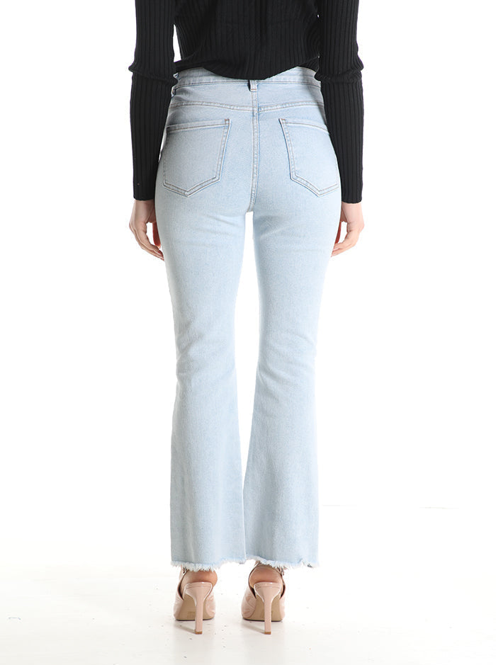 Jeans in Cotone a zampa con tasche frange - 301518M